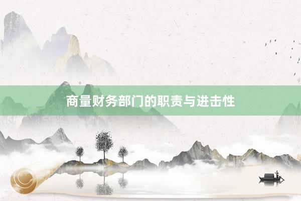 商量财务部门的职责与进击性